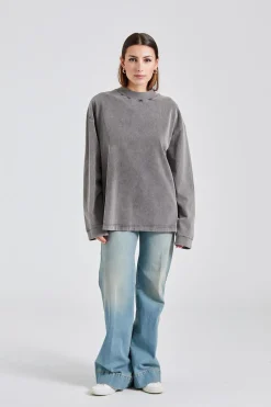 Crew Neck Sweater Faded Black FN-UX-TSHI000020