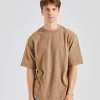 Crew Neck T-shirt - Relaxed Fit Taupe Brown FN-UX-TSHI000018
