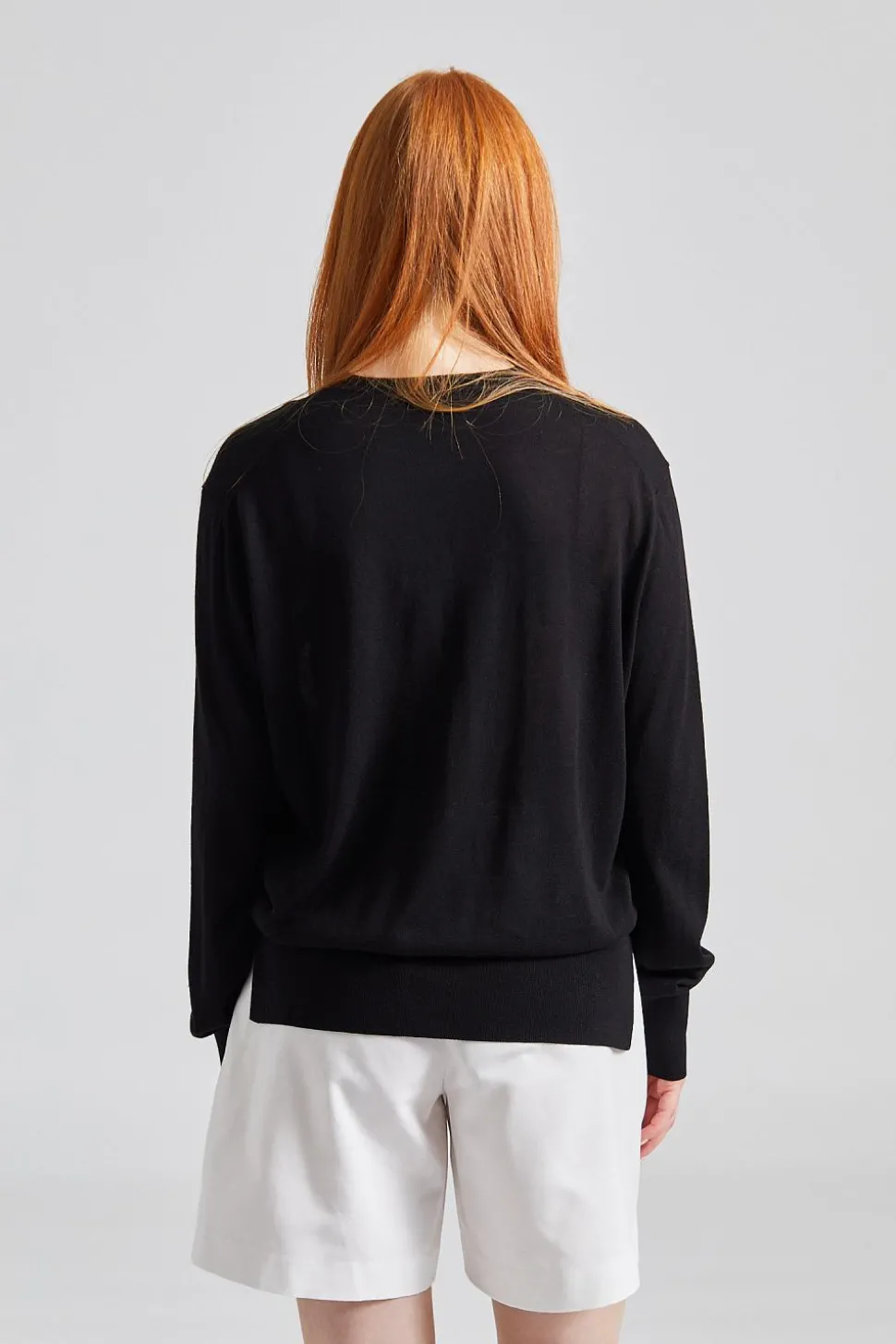 Crew-Neck Silk Cashmere Knit Black
