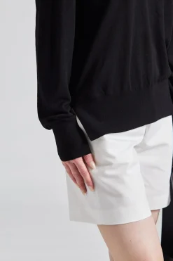 Crew-Neck Silk Cashmere Knit Black