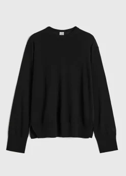 Crew-Neck Silk Cashmere Knit Black