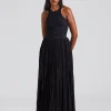 Crinkled Plissé Skirt Black