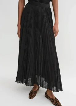 Crinkled Plissé Skirt Black