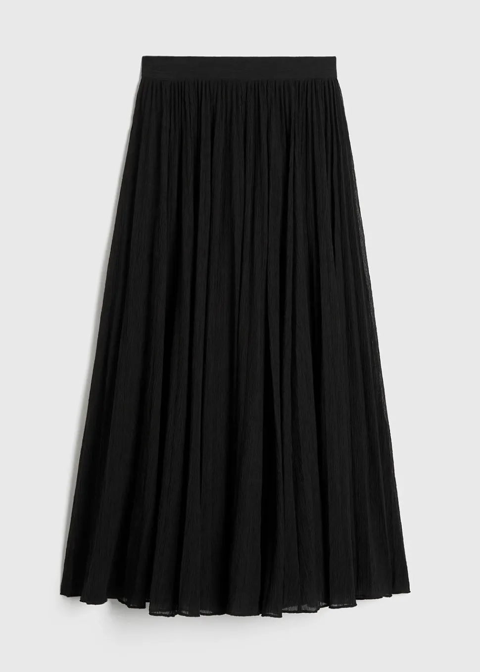 Crinkled Plissé Skirt Black