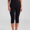 Cropped Compact Knit Leggings Black