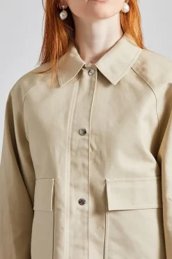Cropped Cotton Jacket Sand