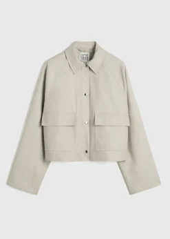 Cropped Cotton Jacket Sand