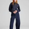 Cropped Denim Jacket Dark Indigo Rise