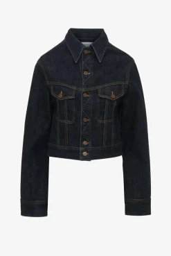 Cropped Denim Jacket Dark Indigo Rise
