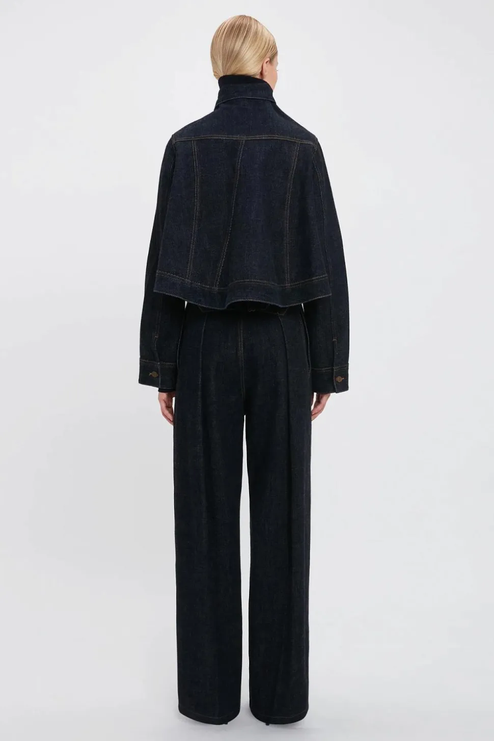 Cropped Denim Jacket Dark Indigo Rise