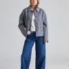 Cropped Double Jacket Gray Melange
