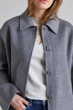 Cropped Double Jacket Gray Melange