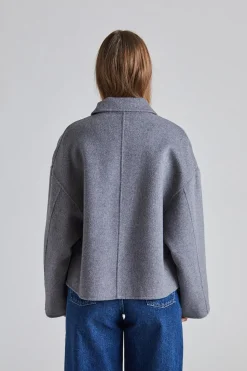 Cropped Double Jacket Gray Melange