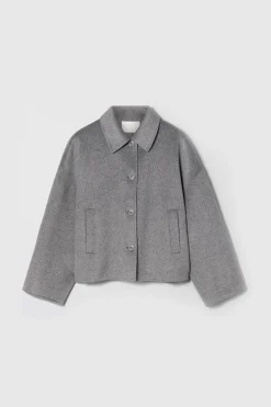 Cropped Double Jacket Gray Melange