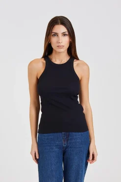 Curved Rib Tank Black
