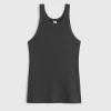 Curved Rib Tank Charcoal Melange