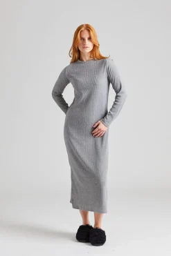 Daniela Rib Dress Dark Grey Melange