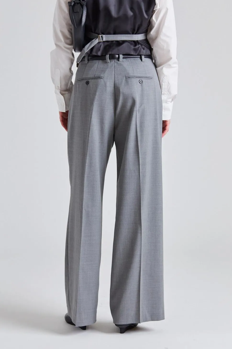 Darcey Wool Trousers Grey Melange