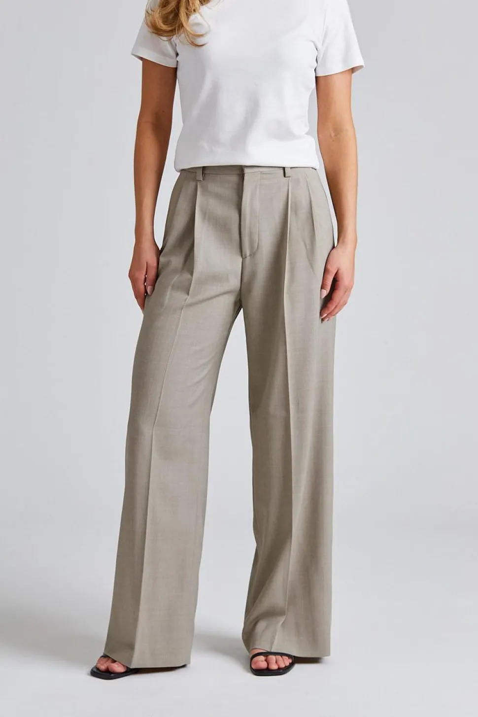 Darcey Wool Trousers Sage Melange