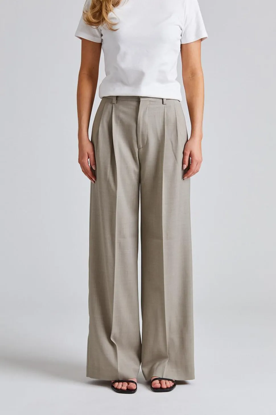 Darcey Wool Trousers Sage Melange