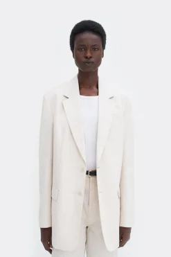 Davina Cotton Linen Blazer Cream White