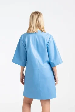 Delphine Dress Nappa Leather Sky Blue