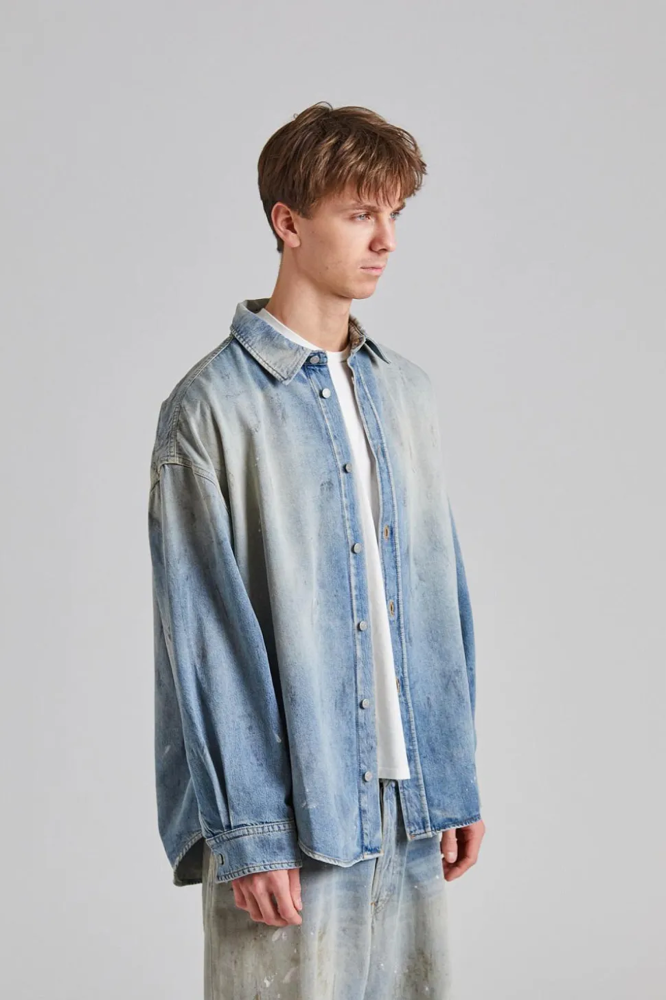Denim Button-up Shirt FN-UX-SHIR000058 Light Blue