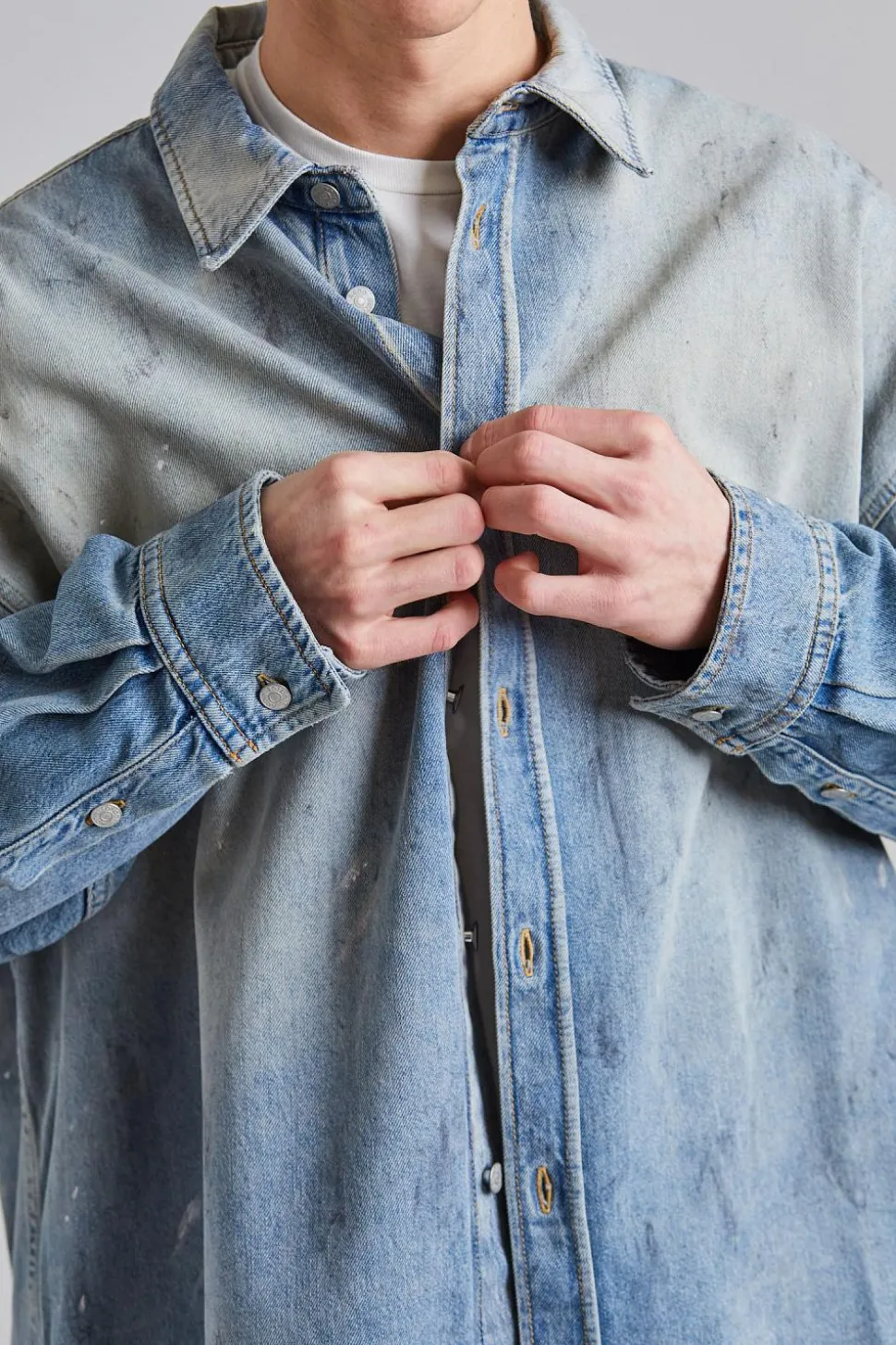 Denim Button-up Shirt FN-UX-SHIR000058 Light Blue
