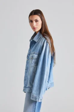 Denim Jacket - Relaxed Fit FN-UX-OUTW000065 Light Blue