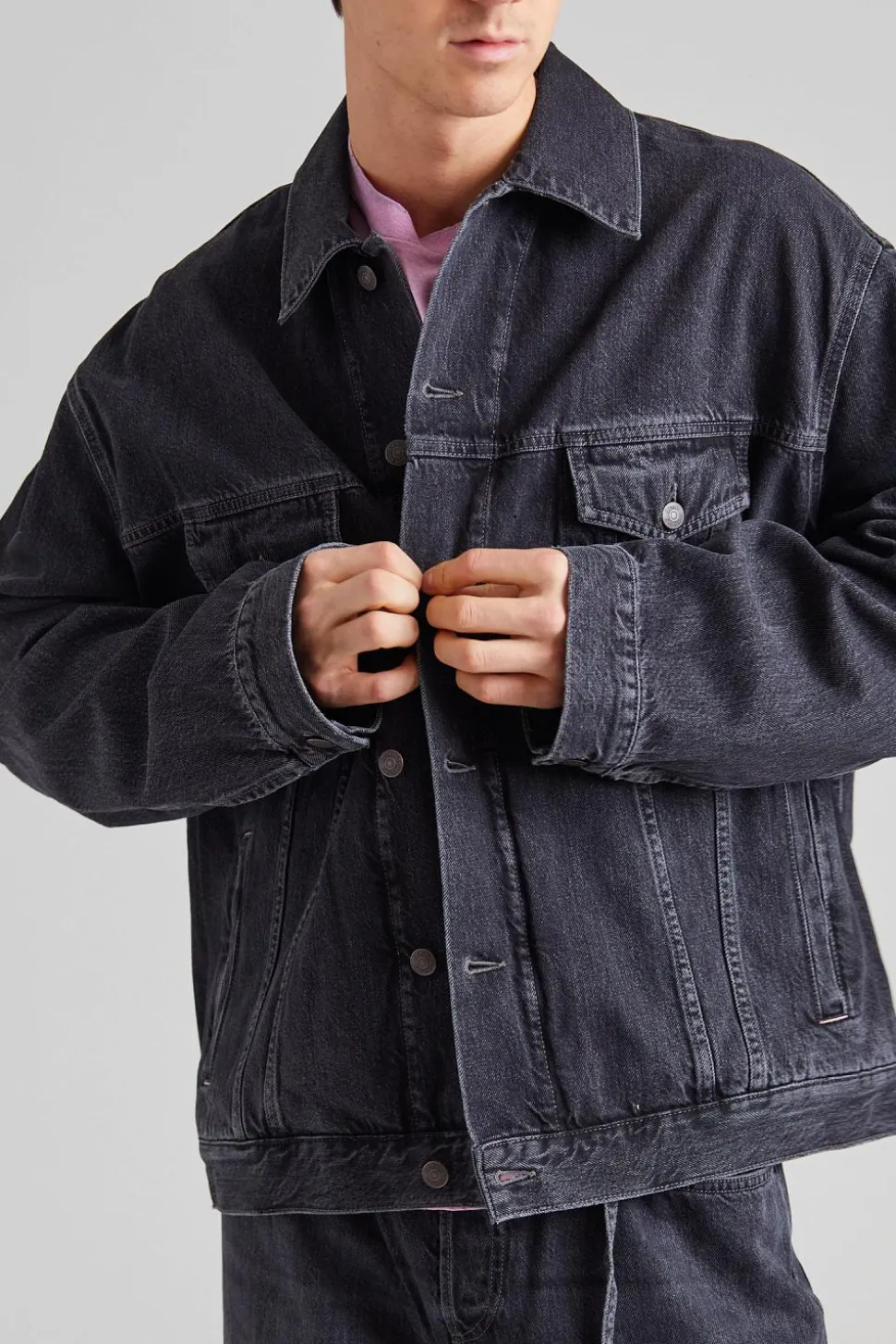 Denim Jacket - Relaxed fit FN-UX-OUTW000062 Black