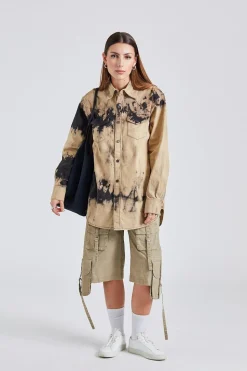 Denim Shirt Relaxed Fit FN-UX-SHIR000020 Black/Beige