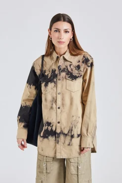 Denim Shirt Relaxed Fit FN-UX-SHIR000020 Black/Beige