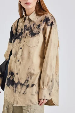 Denim Shirt Relaxed Fit FN-UX-SHIR000020 Black/Beige