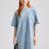 Denim Trapeze Dress Cool Blue