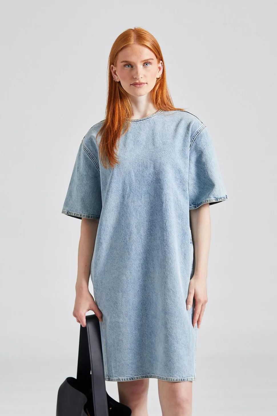 Denim Trapeze Dress Cool Blue