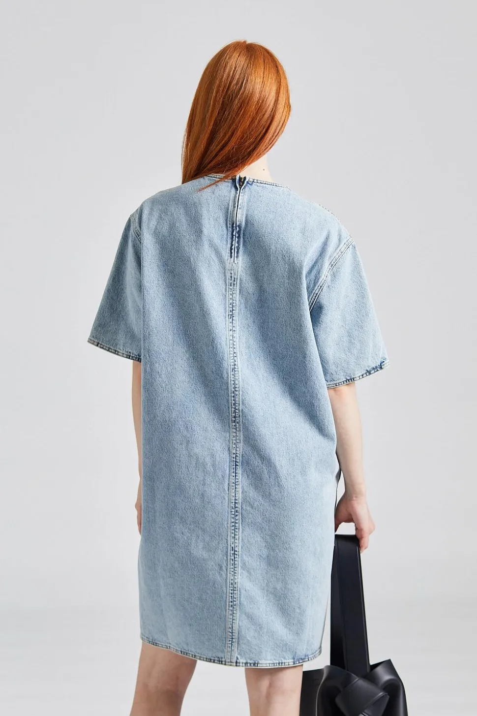 Denim Trapeze Dress Cool Blue