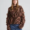 Distressed Emblem Crew Brown Mix