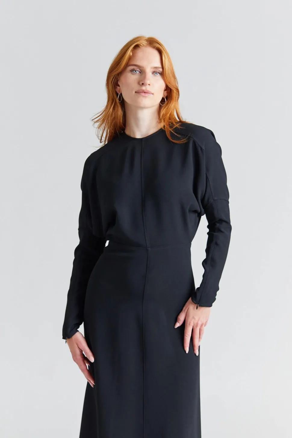 Dolman Midi Dress Black