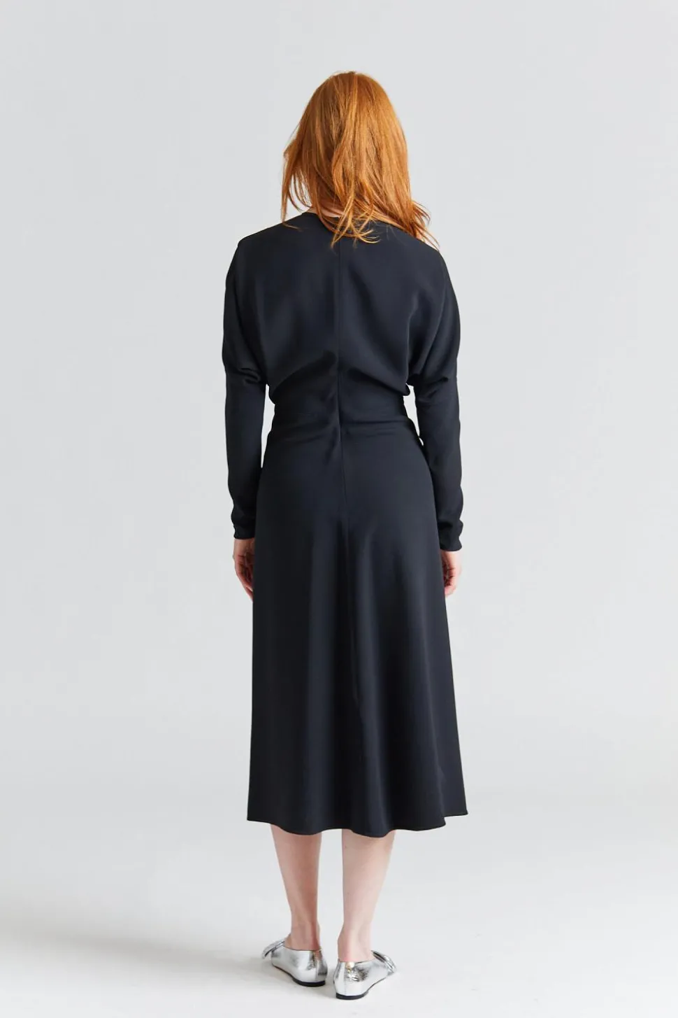 Dolman Midi Dress Black