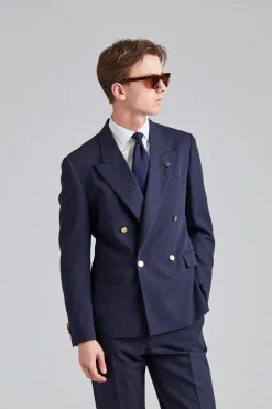 Double Breasted Feeling Jacket Navy