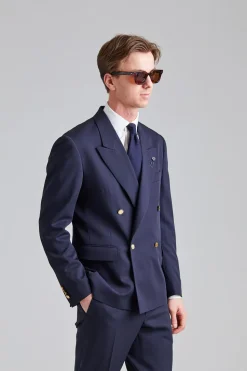 Double Breasted Feeling Jacket Navy