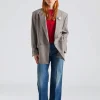 Double Breasted Flannel Blazer Driftwood