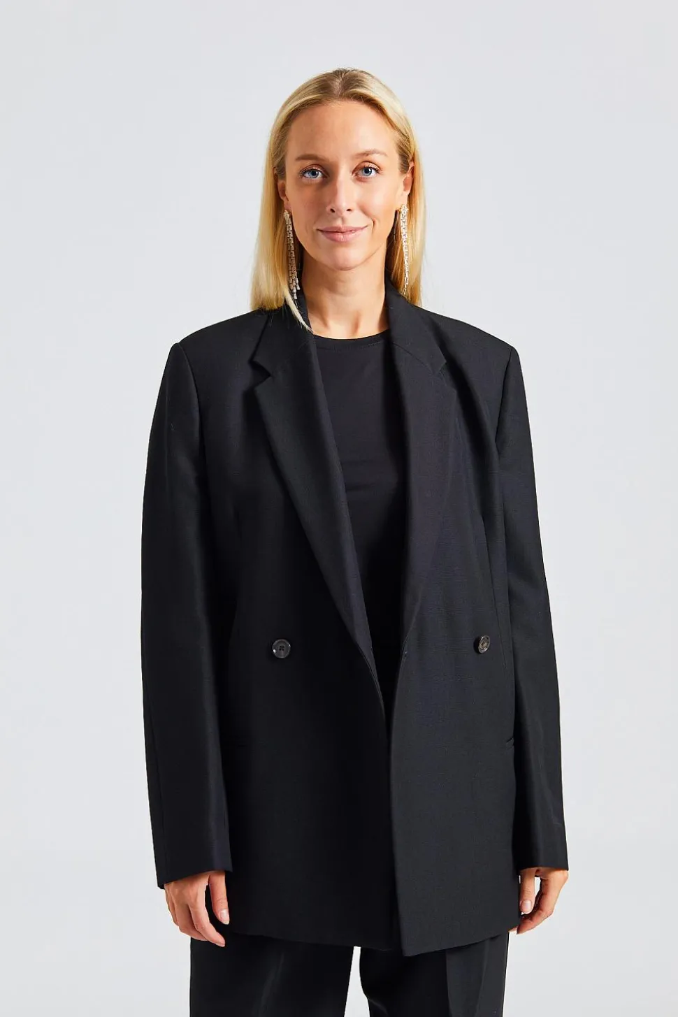 Double-Breasted Blazer Black