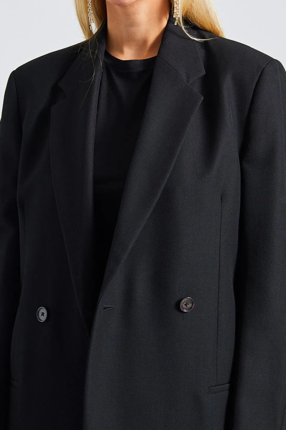 Double-Breasted Blazer Black