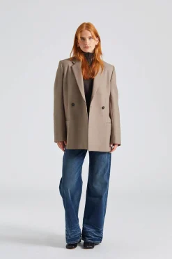 Double-Breasted Blazer Oat Melange