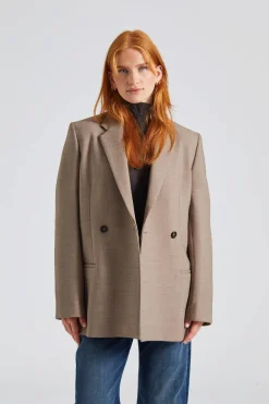 Double-Breasted Blazer Oat Melange