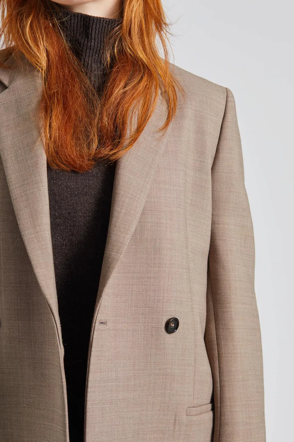 Double-Breasted Blazer Oat Melange