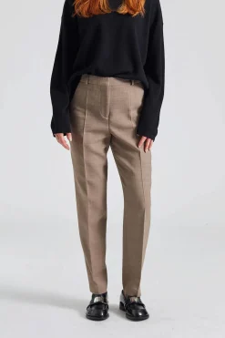 Double-Breasted Low-Waist Tailored Suit Oat Melange