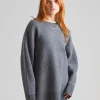 Double-knit Pullover Grey Melange