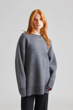 Double-knit Pullover Grey Melange